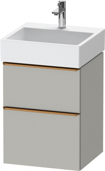 Meuble Lave-Mains Duravit D-Neo 2 tiroirs, poignées bronze pour Lav. Vero Air 484mm Gris béton mat DE4370004070000