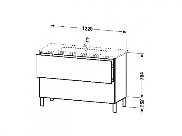 Duravit Wastafelmeubels L-Cube voor 23361 Staand 481x1220x704mm