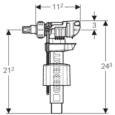 Geberit Vlotter WC Universeel Type 380 voor zijaansluiting 243136001