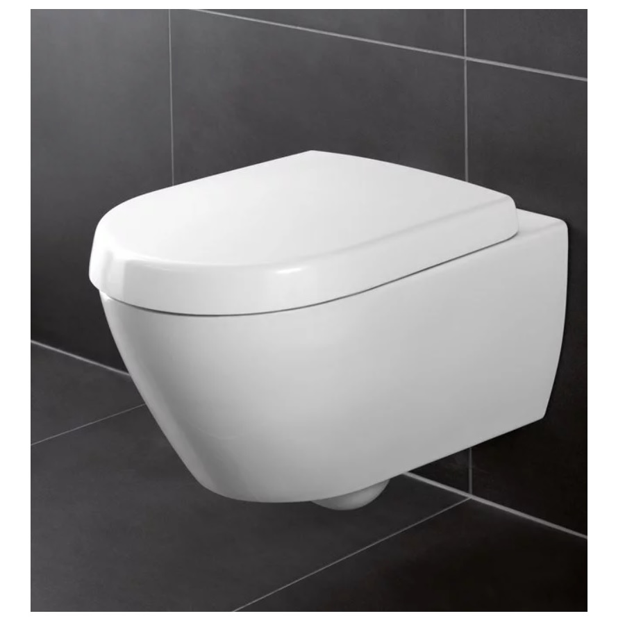 WC à poser carré + abattant avec frein de chute + mécanisme - 640 x 365 x  740 mm - Mr Bricolage