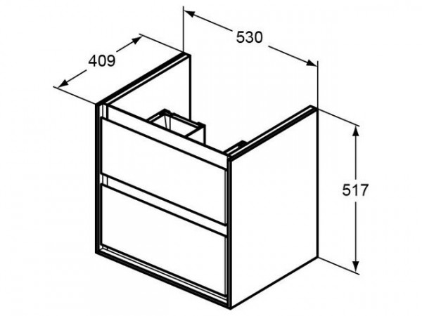 Ideal Standard CONNECT AIR Onderste lade voor wastafelmeubel 530mm