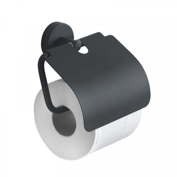 Porte Papier Toilette Gedy OSAKA avec couvercle 135x52x136mm Noir