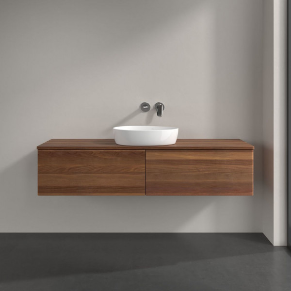 Wastafelmeubel Voor Opzet Waskom Villeroy en Boch Antao 1600x360x500mm Warm Walnut