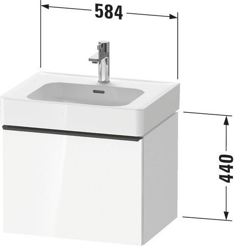 Meuble Pour Lavabo Encastrable Duravit D-Neo tiroir poignée bronze pour Lav. Soleil 584mm Gris béton mat DE4276004070000