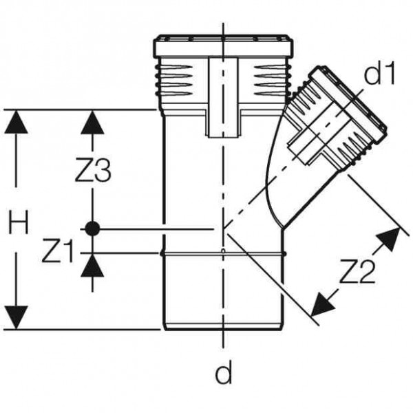 Geberit buis 45° d90/75 Silent-PP (390433141)