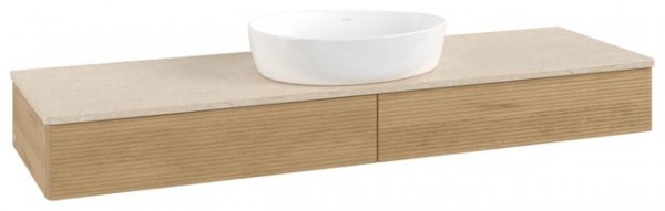 Wastafelmeubel Voor Opzet Waskom Villeroy en Boch Antao 1600x190x500mm Honey Oak/Boticcino