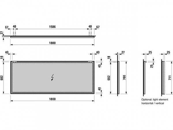 Laufen Spiegel met frame Frame 25