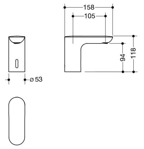 Hewi Wastafelmengkraan Serie AQ 800 netelektronica Glanzend Chroom AQ1.12S20140