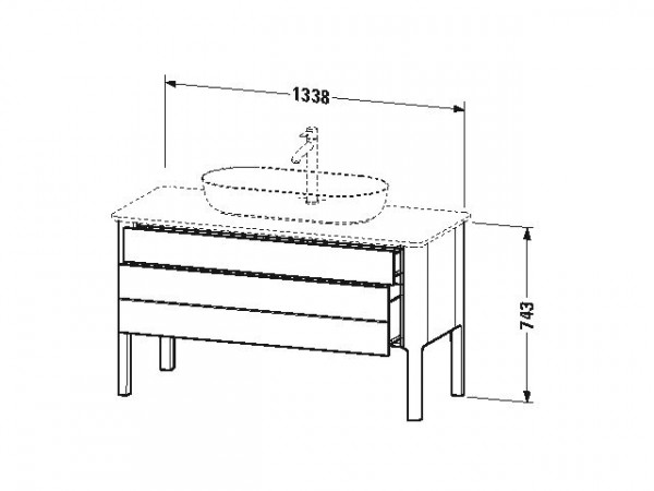 Duravit Wastafelmeubels Luv Staand 743x1338x570mm