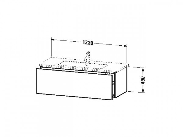 Duravit Wastafelmeubels L-Cube voor 233612 481x1220x400mm