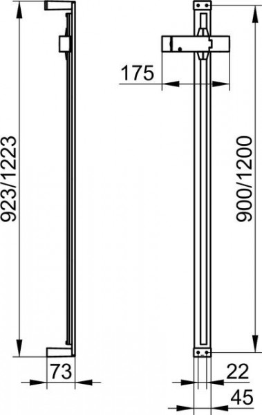 Douchestang Keuco Edition 11 met cursor, 923 mm Geborsteld Nikkel