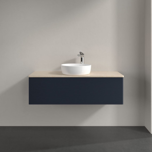 Wastafelmeubel Voor Opzet Waskom Villeroy en Boch Antao 1200x360x500mm Midnight Blue Matt Lacquer...