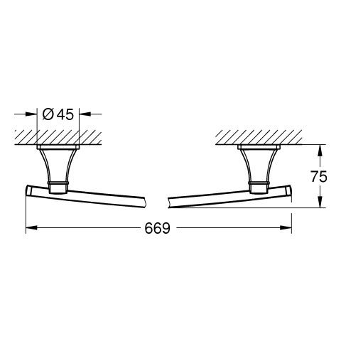 Handdoekenrek Hangend Grohe Grandera 600mm Chroom