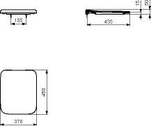 Ideal Standard Vierkante WC Bril STRADA II Wit