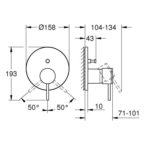 Thermostatische Mengkraan Bad Douche Grohe Atrio Ingebouwd Brushed Hard Graphite