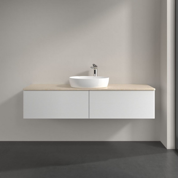 Wastafelmeubel Voor Opzet Waskom Villeroy en Boch Antao 1600x360x500mm Glossy White Lacquer/Botic...