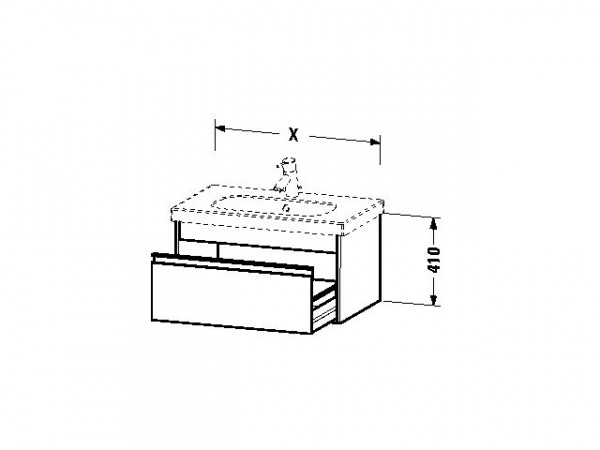 Duravit Ketho Wastafelonderkast 80x45.5x41cm 1 lade Standaard greep met softclose spaanplaat Grafiet Mat KT666704949