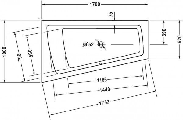 Duravit Hoekbad Whirlpool Paiova met één rugsteun links (760212000)