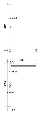 Hewi Badgreep System 900 met douchestang 900.35.33260