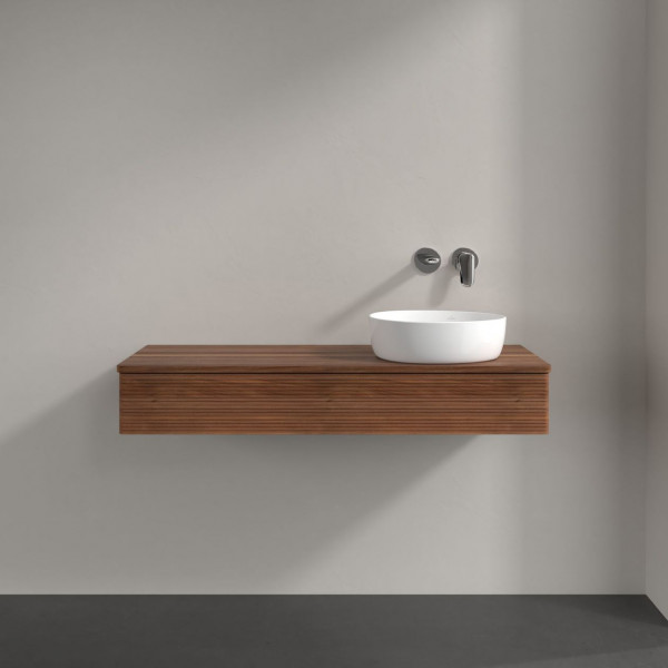 Wastafelmeubel Voor Opzet Waskom Villeroy en Boch Antao 1200x190x500mm Warm Walnut