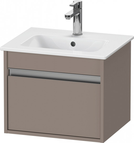 Meuble Pour Lavabo Encastrable Duravit Ketho 1 tiroir poignée argent 500x410x412mm Basalte Mat KT640404343