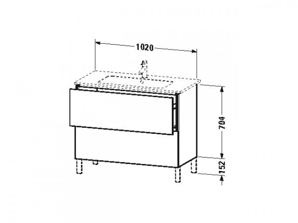 Duravit Wastafelmeubels L-Cube voor 233610 Staand 481x1020x704mm