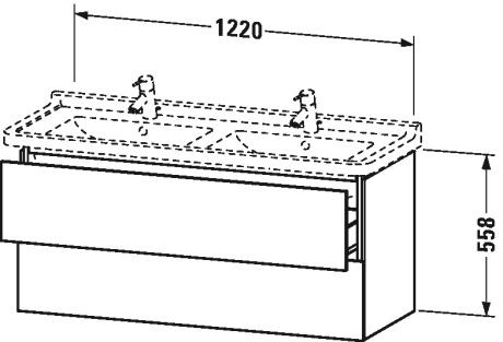 Duravit Wastafelmeubels L-Cube voor 033213 469x1220x558mm