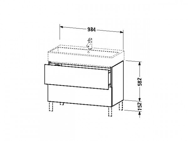 Duravit Wastafelmeubels L-Cube Staand 582x459mm