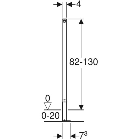 Geberit Duofix Ondersteuning halve hoogte 820-1300mm 111825001