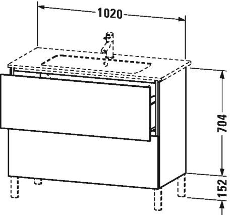 Duravit Wastafelmeubels L-Cube voor 233610 Staand 481x1020x704mm