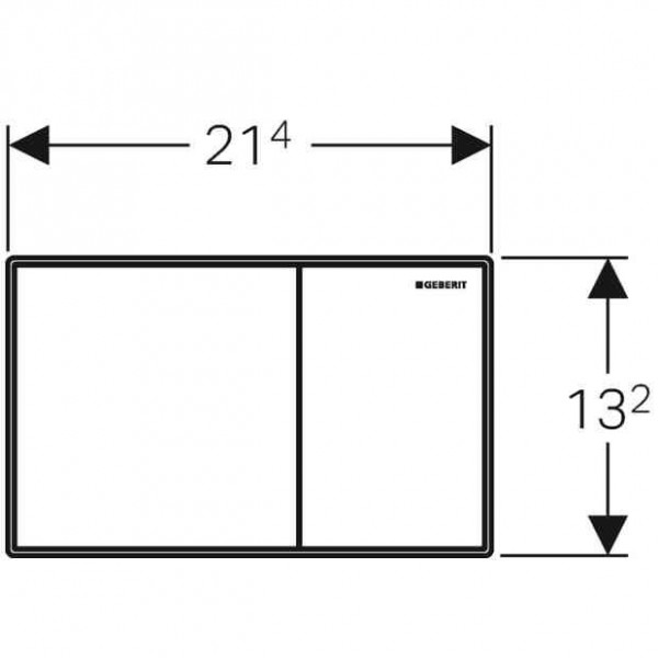 Geberit Sigma 60 bedieningplaat met dualflush frontbediening voor reservoir 21.4x13.2cm zwart 115640sj1