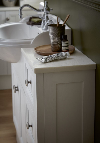 Plan de toilette Heritage Caversham tachetée 700x330x22mm White Glitter