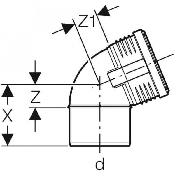 Geberit Uitlaatbocht 67,5° d90 Silent-PP (390423141)