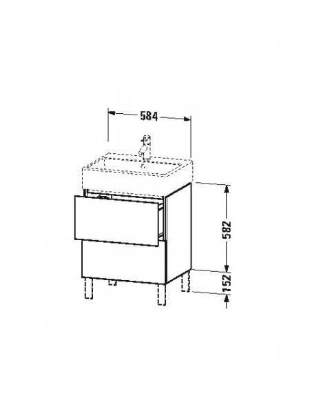 Duravit Wastafelmeubels L-Cube Staand 582x459mm