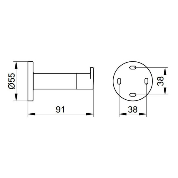 Keuco Handdoekhaakjes Plan ø55x90mm