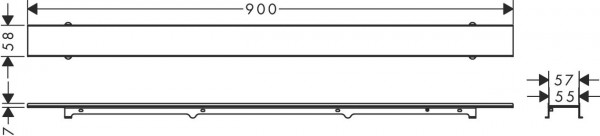 Douchegoot Hansgrohe RainDrain Rock 800mm inkortbaar en betegelbaar