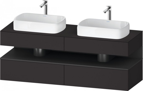 Meuble Double Vasque Duravit Qatego Lumière 1600mm Graphite Mat/Graphite Super Mat QA4779049800010