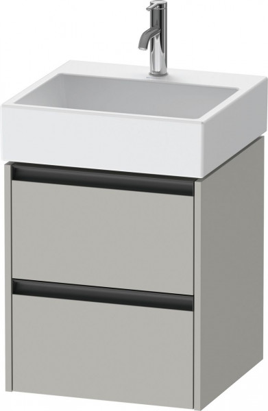 Meuble Pour Lavabo Encastrable Duravit Ketho.2 2 tiroirs, poignées anthracite, pour Lavabo Vero Air 484x549x460mm Gris béton mat K25274007070000