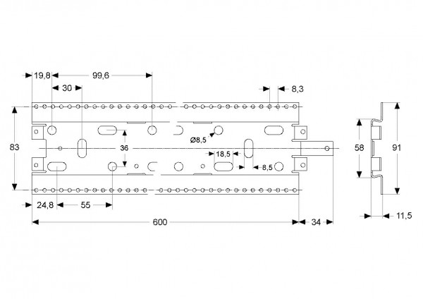 Ideal Standard ArchimoduleMontagerail 600mm