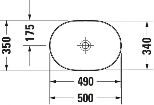 Opbouw Wastafel Duravit Luv WonderGliss, grond 500x140mm Zijde mat wit/Wit