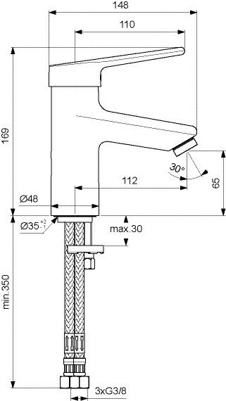 Ideal Standard Eéngreeps wastafelmengkraan Ceraplus Chroom BC094AA