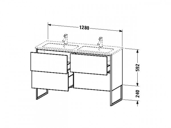 Duravit Wastafelmeubel XSquare voor ME by Starck 233613 832x1280x478mm