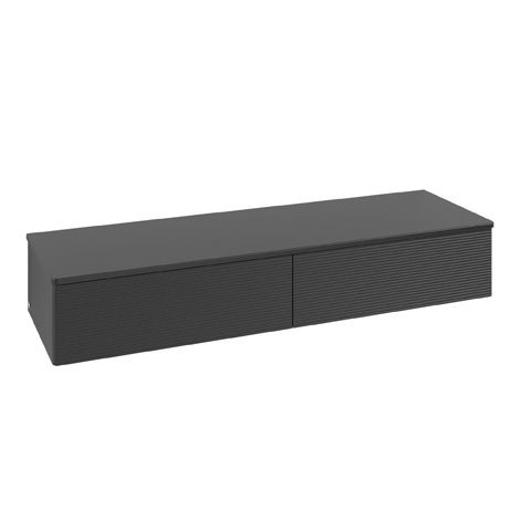 Wandmeubel Villeroy en Boch Antao Met Structuur 2 laden 1600x268x500mm Black Matt Laquered