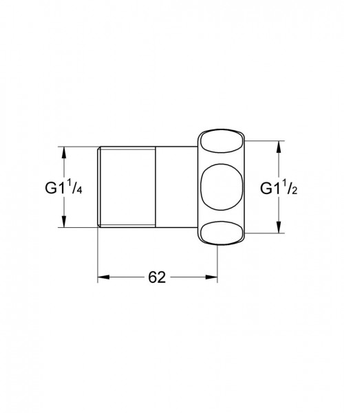 Grohe Rechte koppeling 1 1/2" en 1 1/4" 12424000