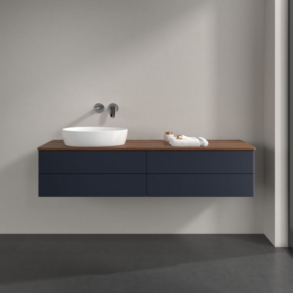 Wastafelmeubel Voor Opzet Waskom Villeroy en Boch Antao 1600x360x500mm Midnight Blue Matt Lacquer...