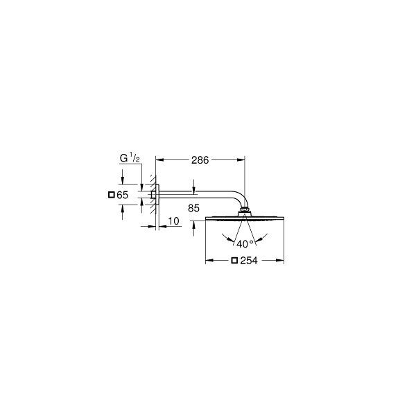 Grohe Muurgemonteerde Stortdouche Rainshower 255mm 380mm 1 jet Chroom