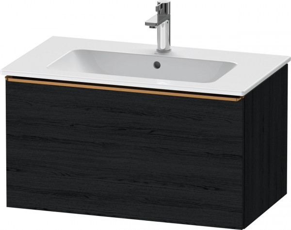 Meuble Pour Lavabo Encastrable Duravit D-Neo tiroir poignée bronze pour Lav. ME 810mm Chêne Noir Mat DE4262004160000