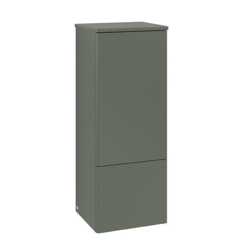 Hoge Badkamerkast Villeroy en Boch Antao Met Structuur rechtse Scharnieren 1 deur 1 lade 414x1039...