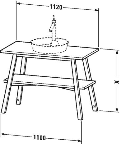 Duravit Cape Cod Wastafelonderbouw staand 1120 x 570 mm (CC9532076)