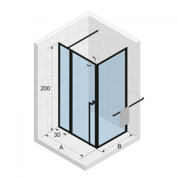 Riho Lucid GD203 Douchecabine XL 110x100x200cm helder glas mat wit GD211W100